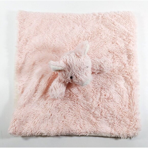 Kellytoy Pink Pig Plush Baby Lovey Rattle 14" Pink Soft Security Blanket - Picture 2 of 4